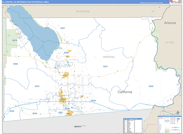 El Centro Metro Area Wall Map